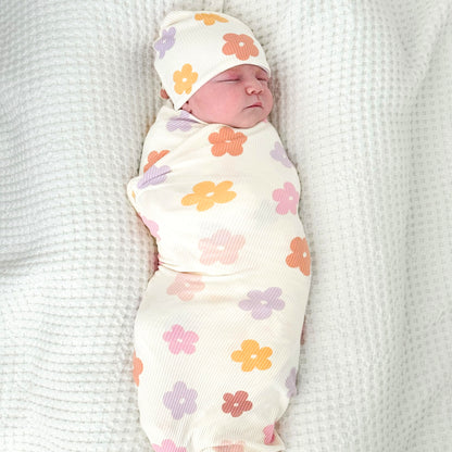 Big Daisies Small Ribbed Swaddle Set