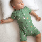 Soccer Small Ribbed Summer Zip Romper