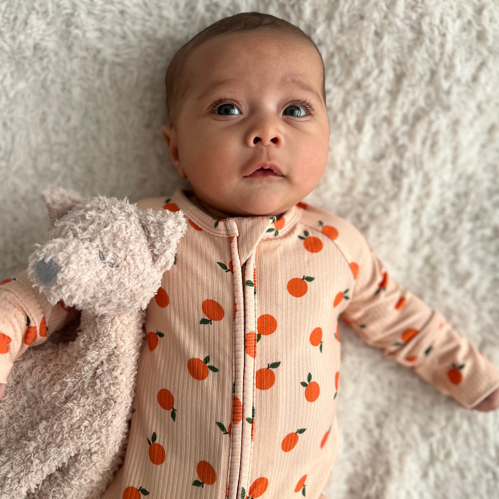 Oranges Small Ribbed Zip Romper