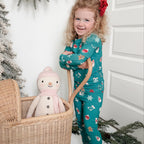 Sugar Cookies Frosted Teal Small Ribbed Two-Piece Set