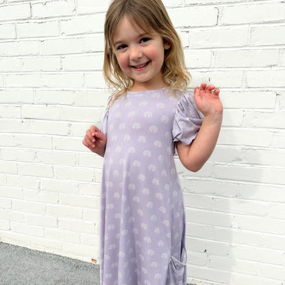 Lavender Rainbows Pocket Dress