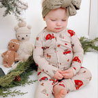 Country Christmas Small Ribbed Zip Romper