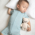 Blue Small Gingham Summer Zip Romper