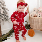 Coquette Bows Red Small Ribbed Zip Romper