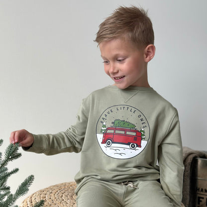 VW Bus Pale Sage Bamboo French Terry Pullover