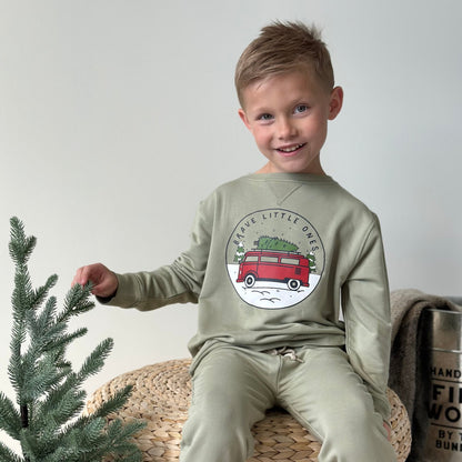 VW Bus Pale Sage Bamboo French Terry Pullover