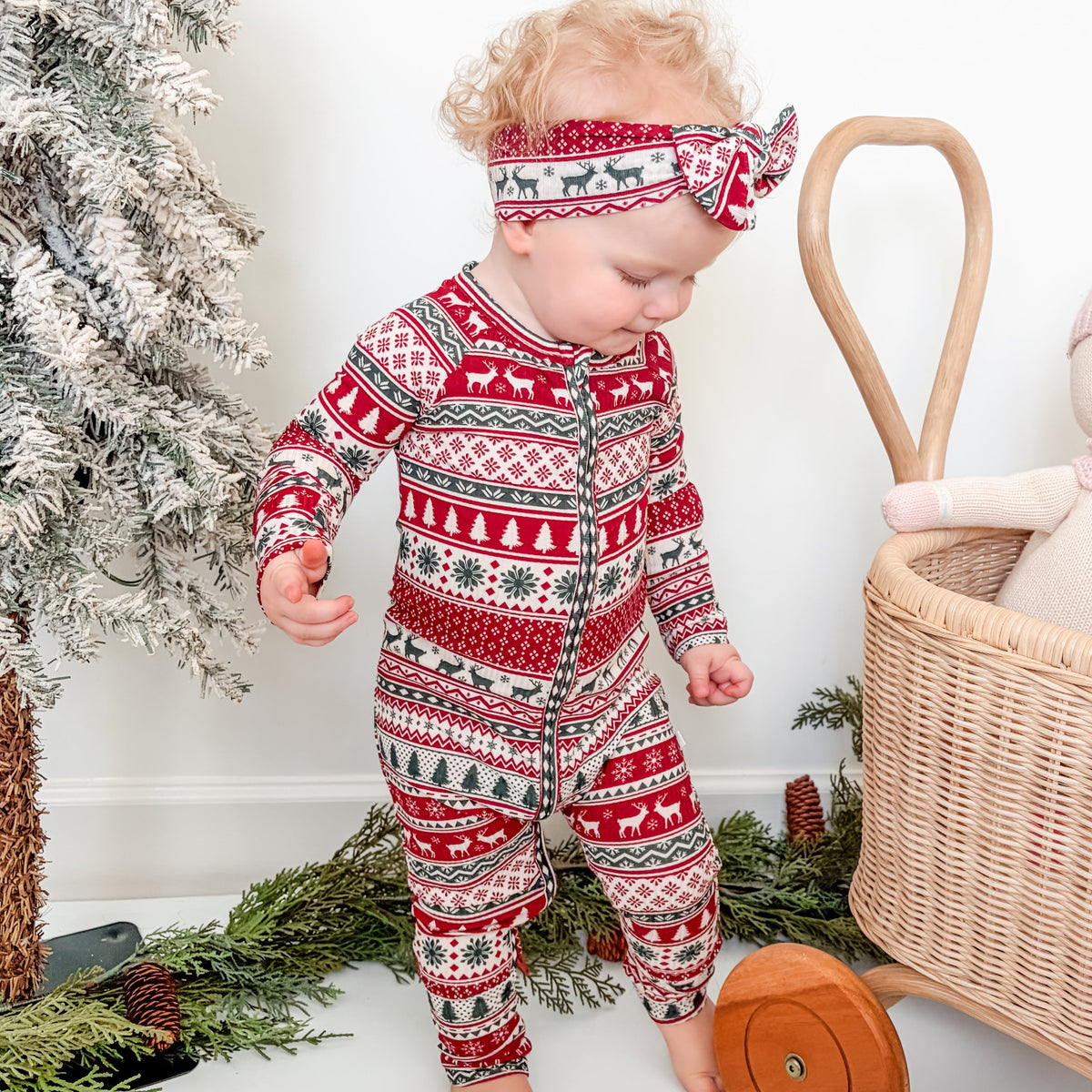 Christmas Sweater Stripe Small Ribbed Zip Romper