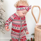 Christmas Sweater Stripe Small Ribbed Bow