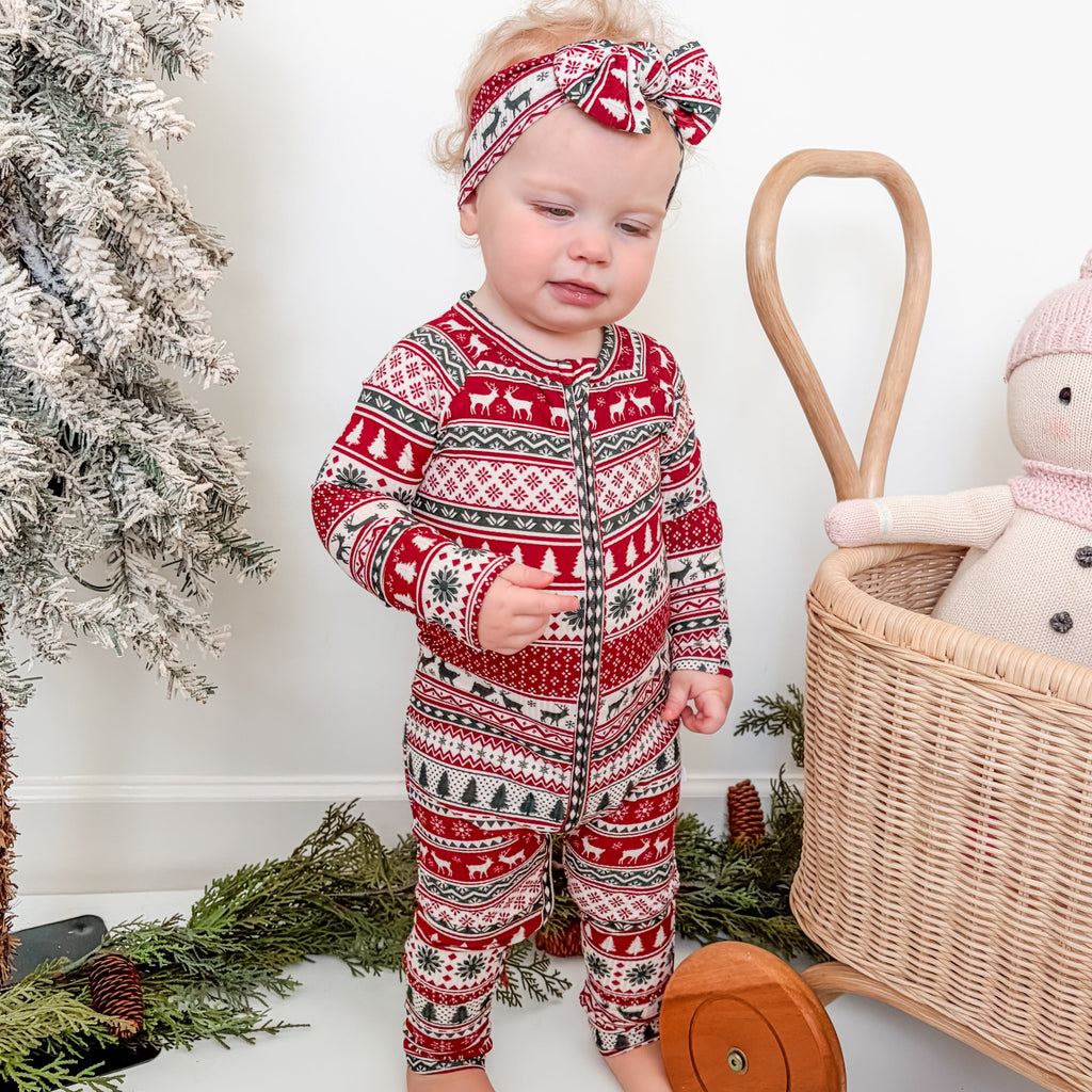 Christmas Sweater Stripe Small Ribbed Zip Romper