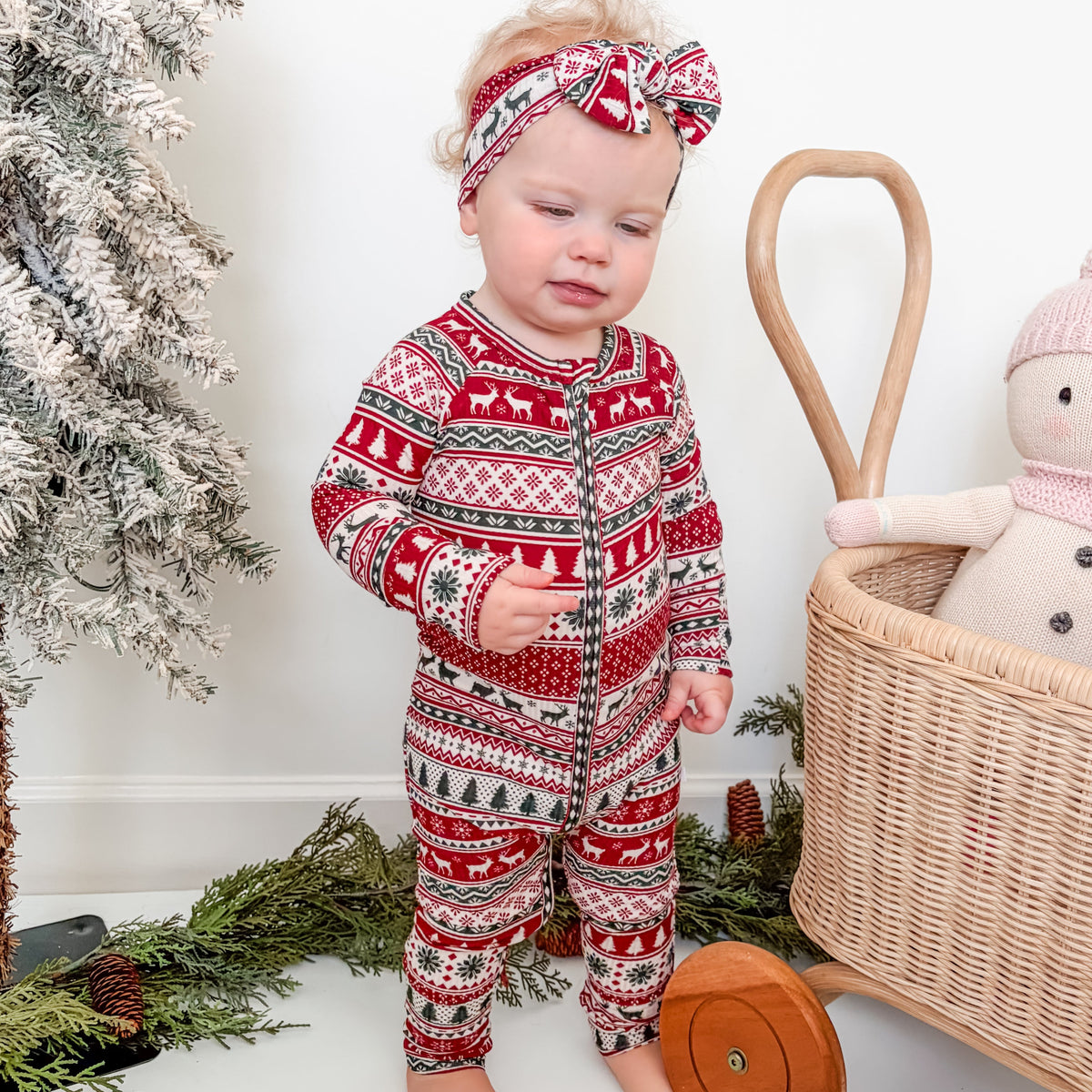 Christmas Sweater Stripe Small Ribbed Zip Romper