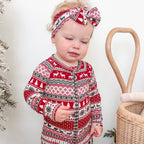 Christmas Sweater Stripe Small Ribbed Bow