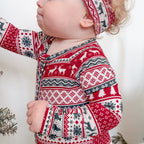 Christmas Sweater Stripe Small Ribbed Zip Romper