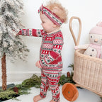 Christmas Sweater Stripe Small Ribbed Zip Romper