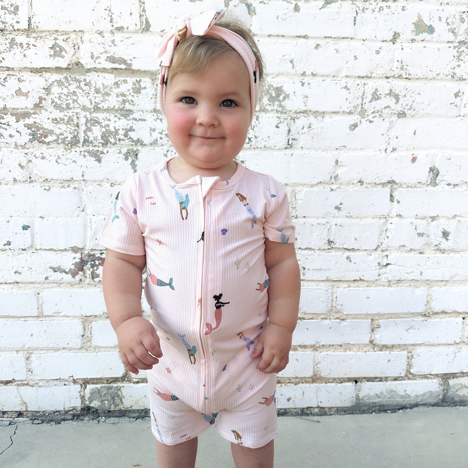 Mermaids Small Ribbed Summer Zip Romper