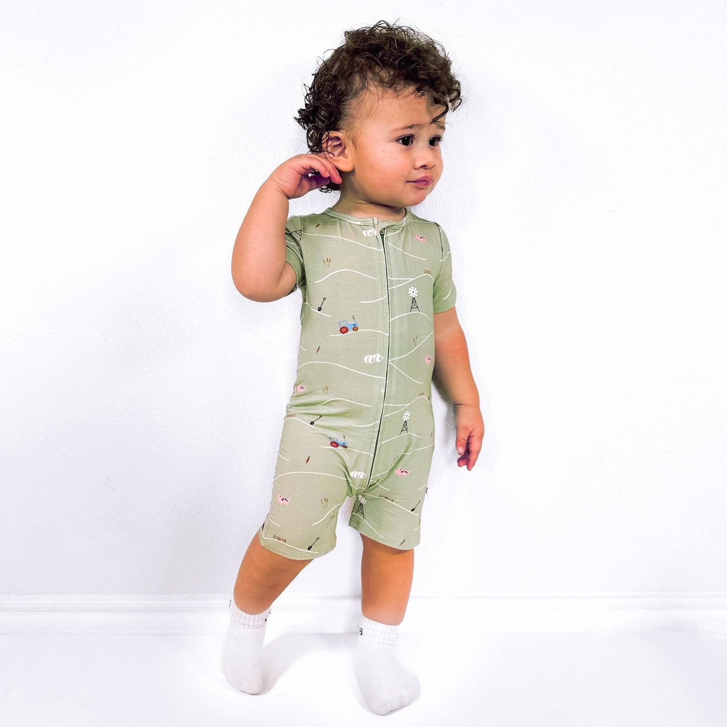 On The Farm Summer Zip Romper