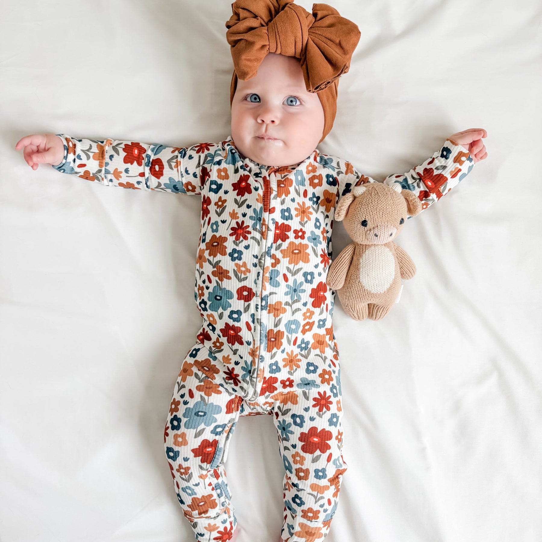 Autumn Meadow Small Ribbed Zip Romper