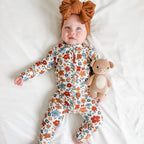 Autumn Meadow Small Ribbed Zip Romper