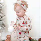 Teddy Bear Small Ribbed Zip Romper