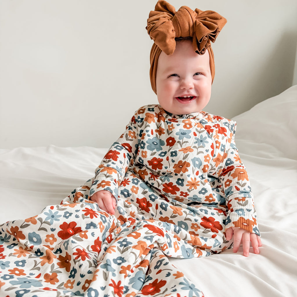 Autumn Meadow Small Ribbed Zip Romper