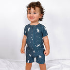 Astronauts Small Ribbed Summer Zip Romper