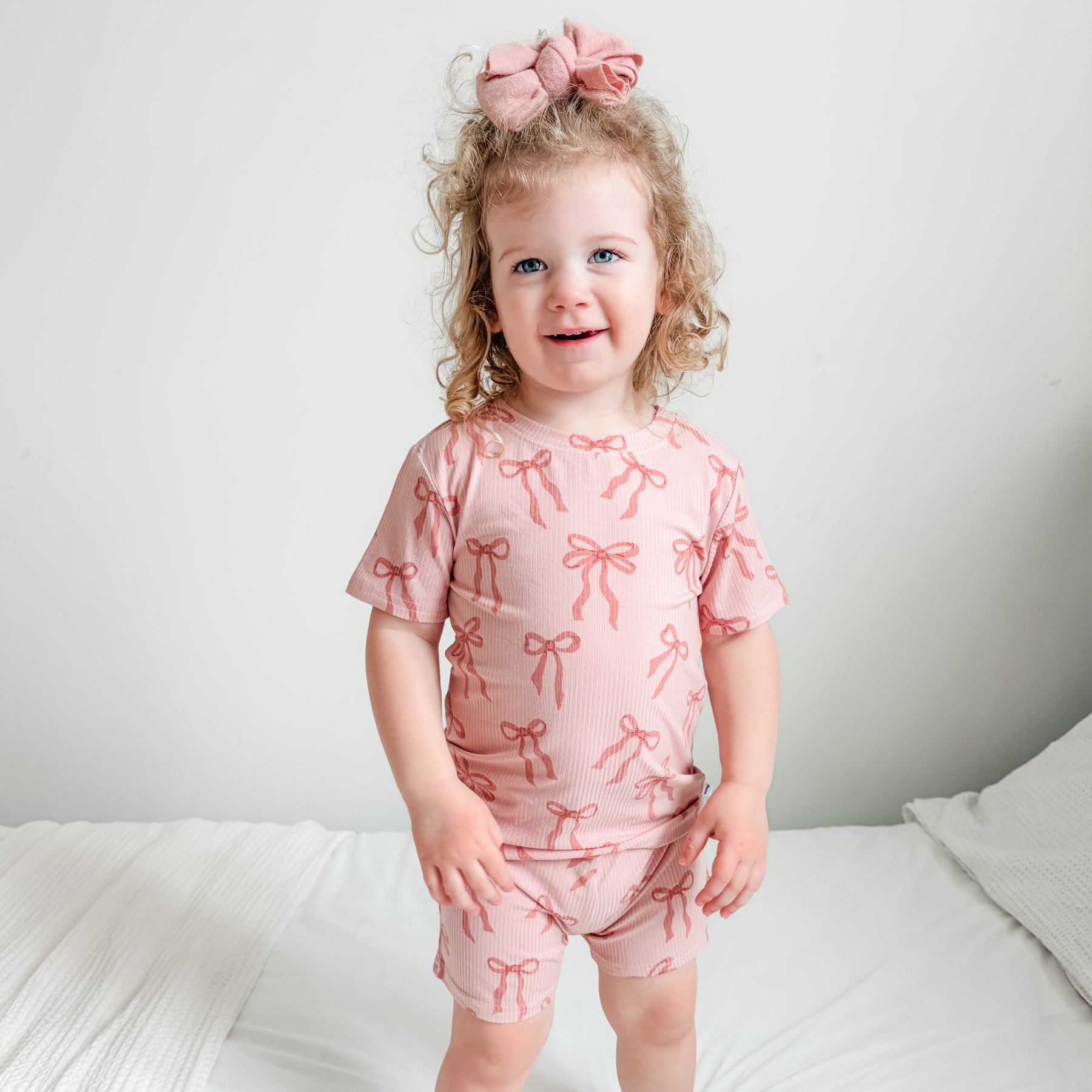 Coquette Bows Small Ribbed Shorts Two-Piece Set