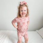 Coquette Bows Small Ribbed Shorts Two-Piece Set