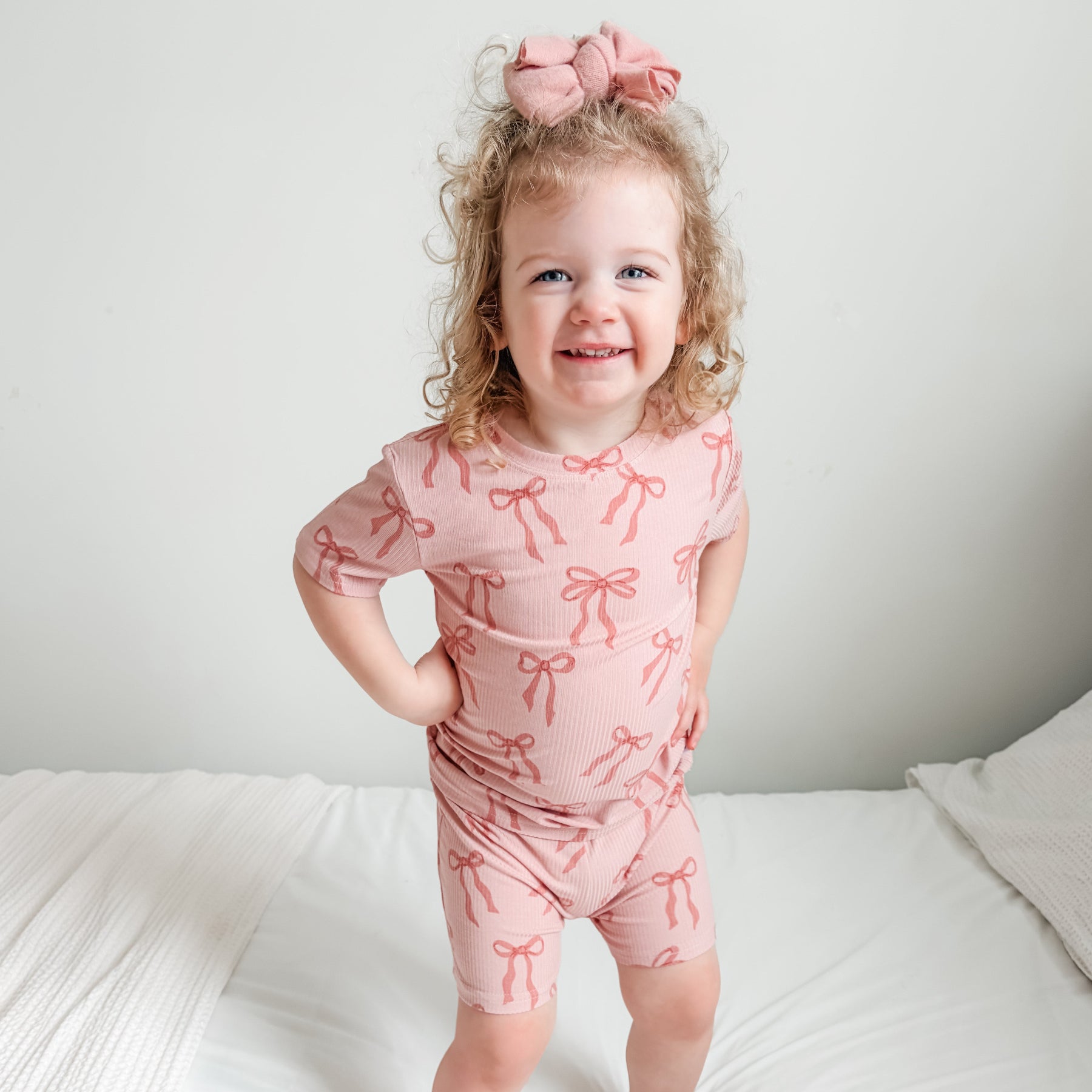 Coquette Bows Small Ribbed Shorts Two-Piece Set