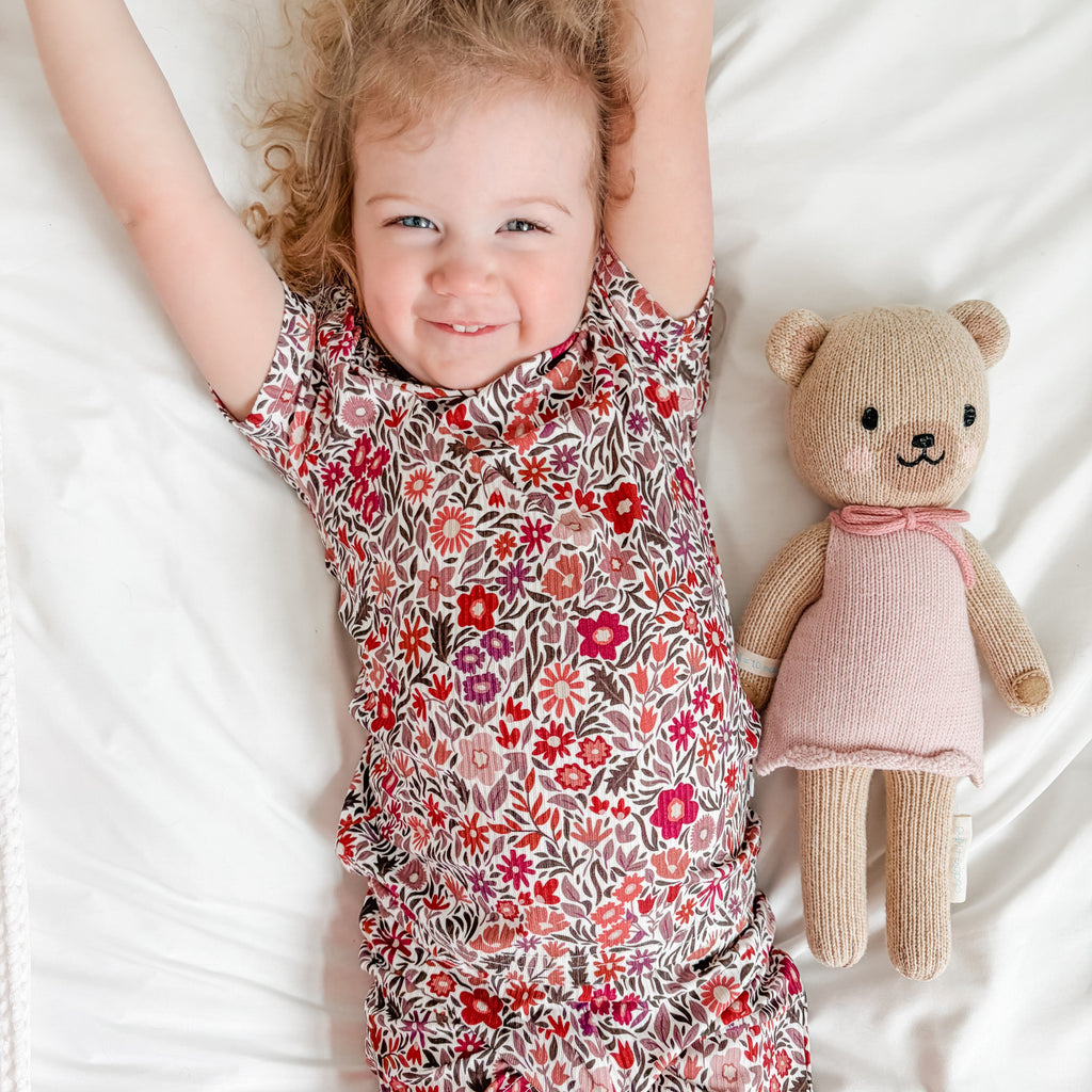 Fall Blooms Small Ribbed Shorts Two-Piece Set