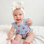 Vintage Cherries Small Ribbed Flutter Sleeve Romper