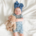Bluebell Blossoms Small Ribbed Summer Zip Romper