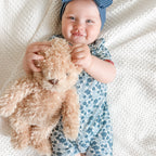 Bluebell Blossoms Small Ribbed Summer Zip Romper