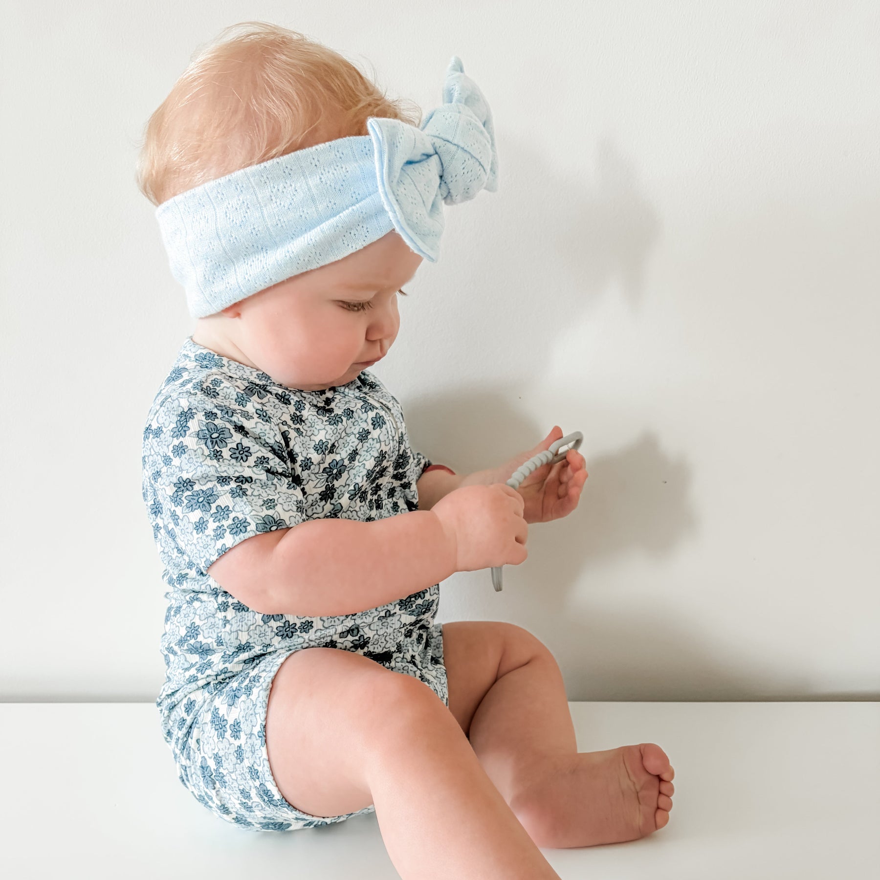 Bluebell Blossoms Small Ribbed Summer Zip Romper