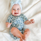 Bluebell Blossoms Small Ribbed Summer Zip Romper