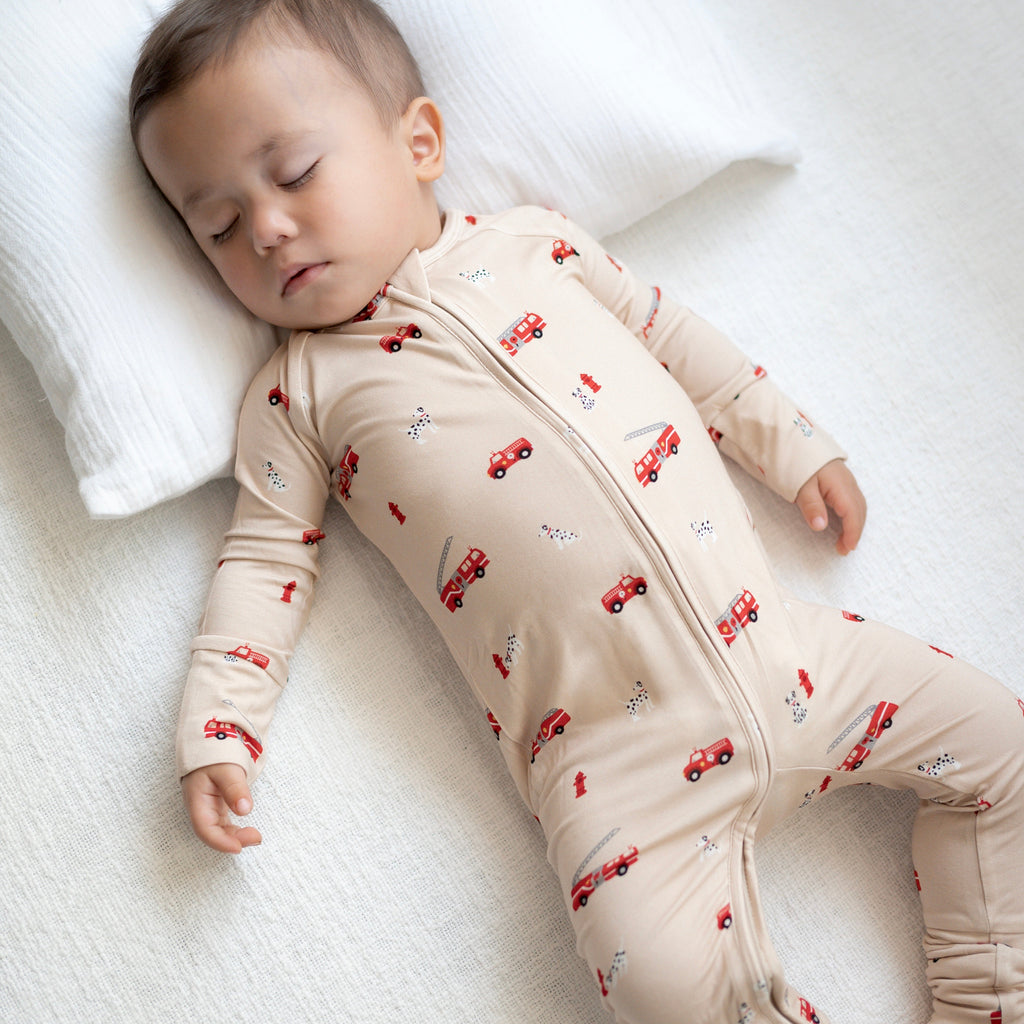 Firetrucks Zip Romper