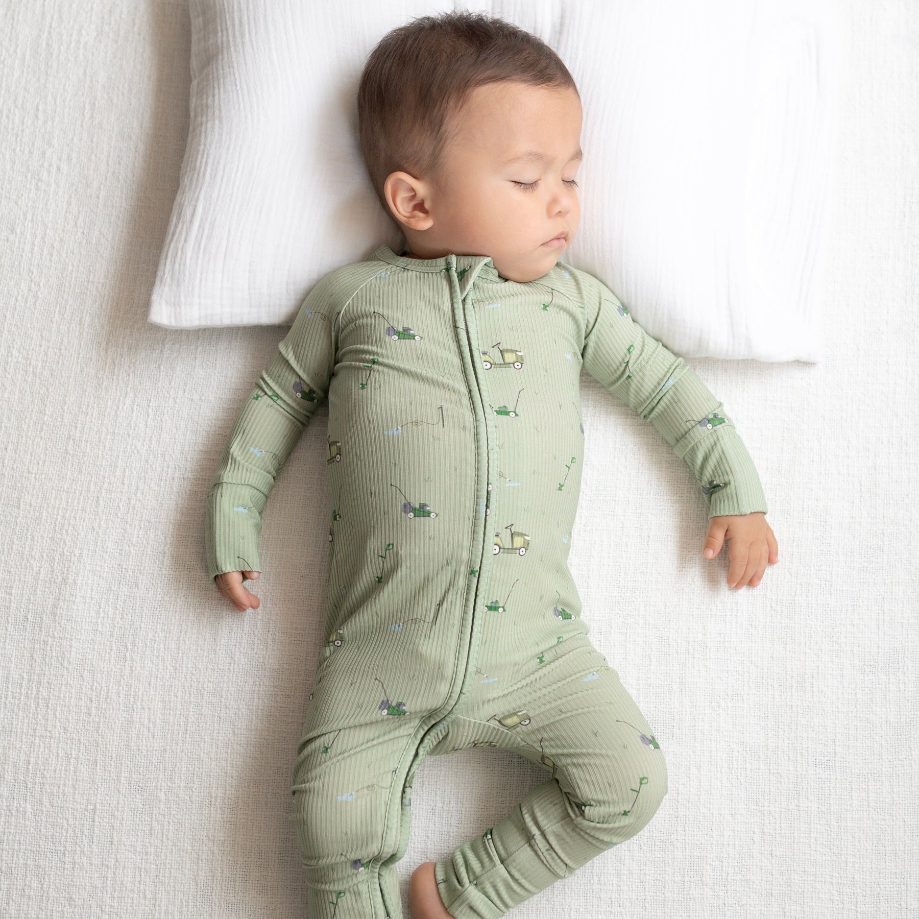 Lawn Mowers Small Ribbed Zip Romper