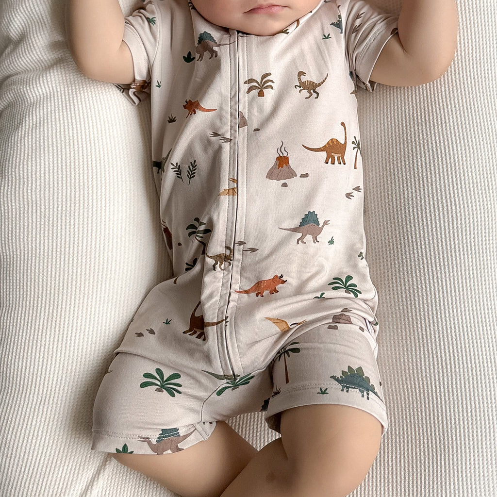 Prehistoric Dinosaurs Summer Zip Romper