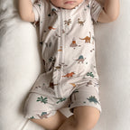 Prehistoric Dinosaurs Summer Zip Romper
