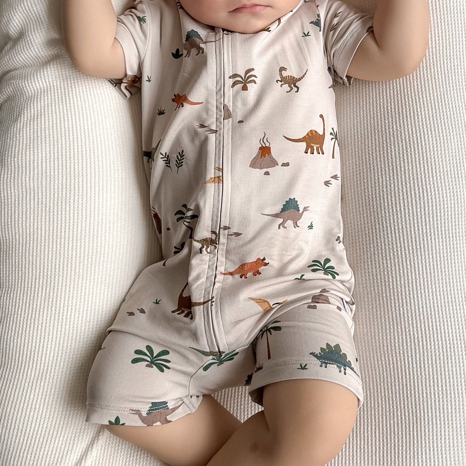 Prehistoric Dinosaurs Summer Zip Romper