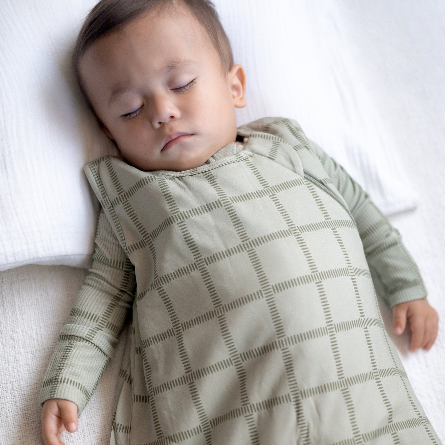 Grid Sage Green Sleep Sack (1.0 TOG)