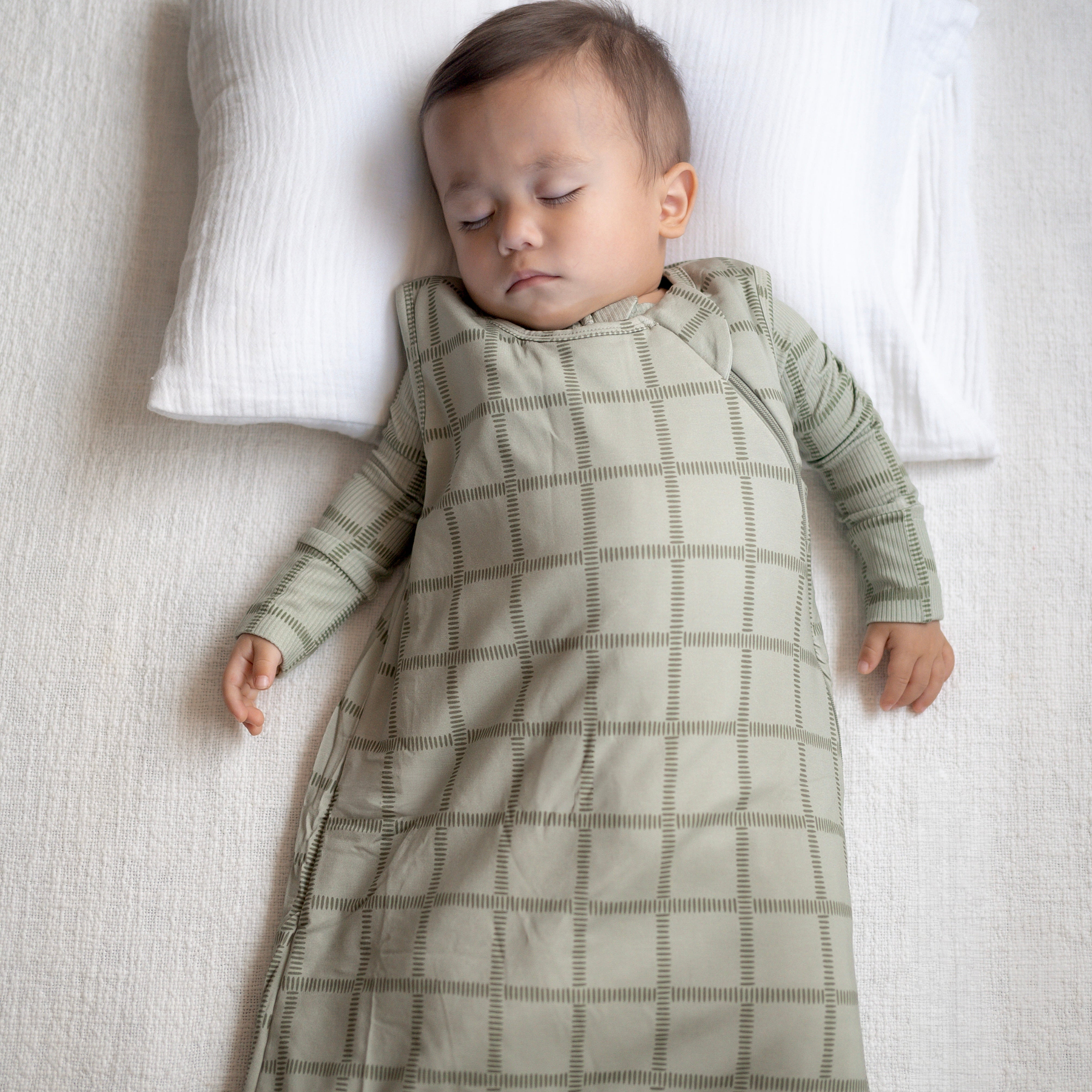 Grid Sage Green Sleep Sack (1.0 TOG)