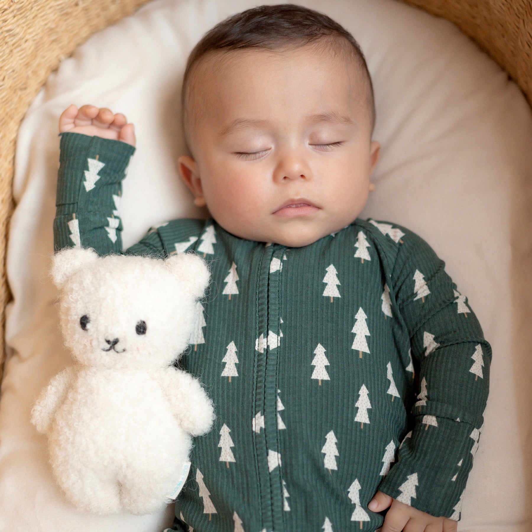 Christmas Trees Small Ribbed Zip Romper