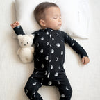 Moon Phases Small Ribbed Zip Romper