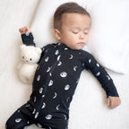 Moon Phases Small Ribbed Zip Romper