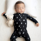 Moon Phases Small Ribbed Zip Romper