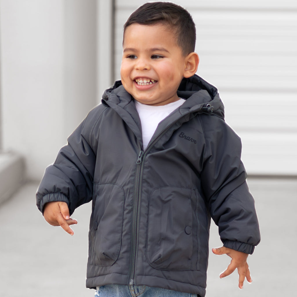 Midnight Charcoal Puffer Jacket