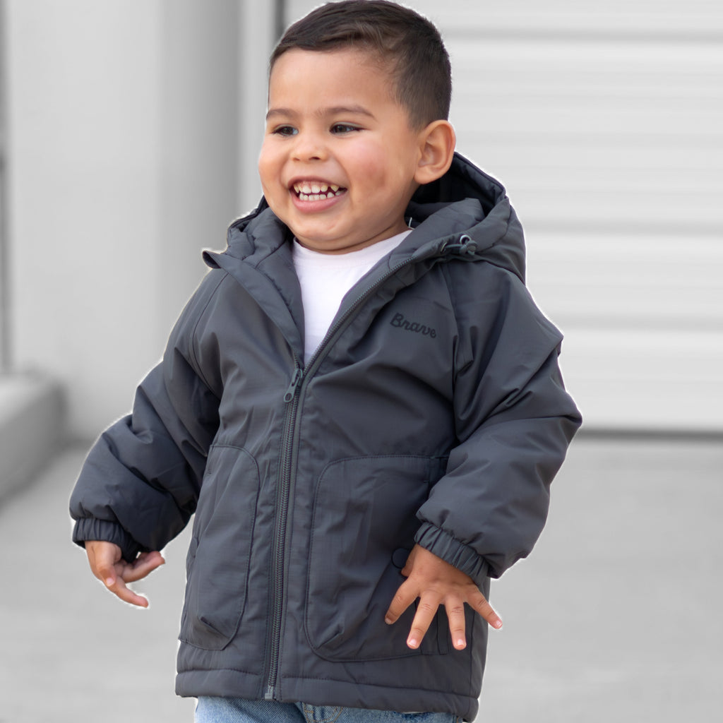 Midnight Charcoal Puffer Jacket