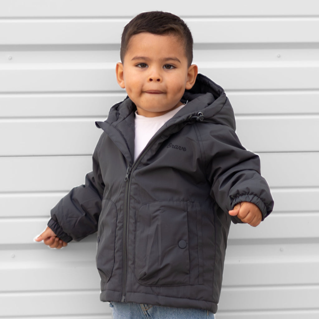 Midnight Charcoal Puffer Jacket