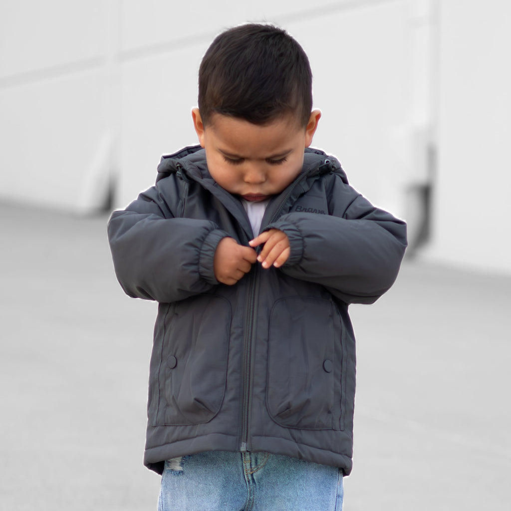 Midnight Charcoal Puffer Jacket