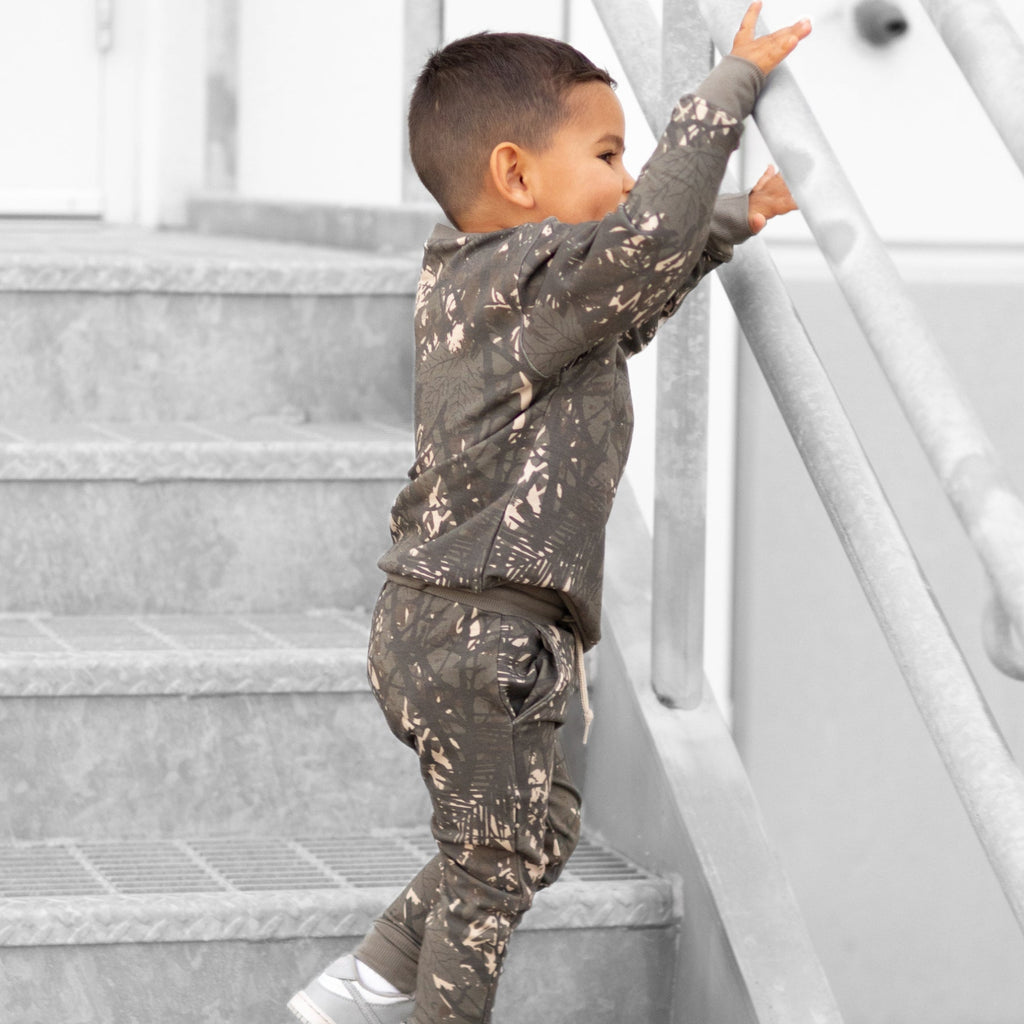 Woodland Camo Bamboo French Terry Pullover & Jogger Set