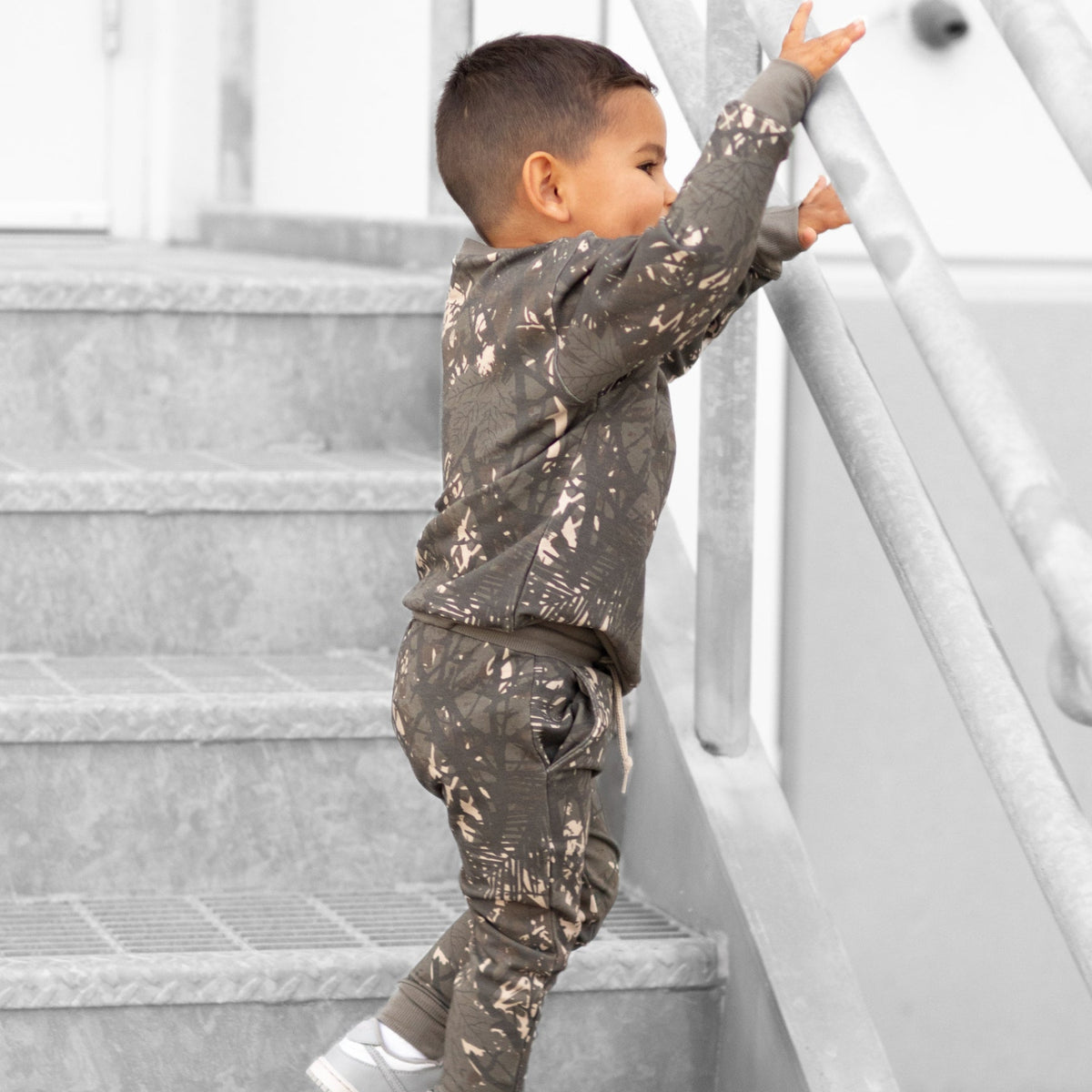 Woodland Camo Bamboo French Terry Pullover & Jogger Set